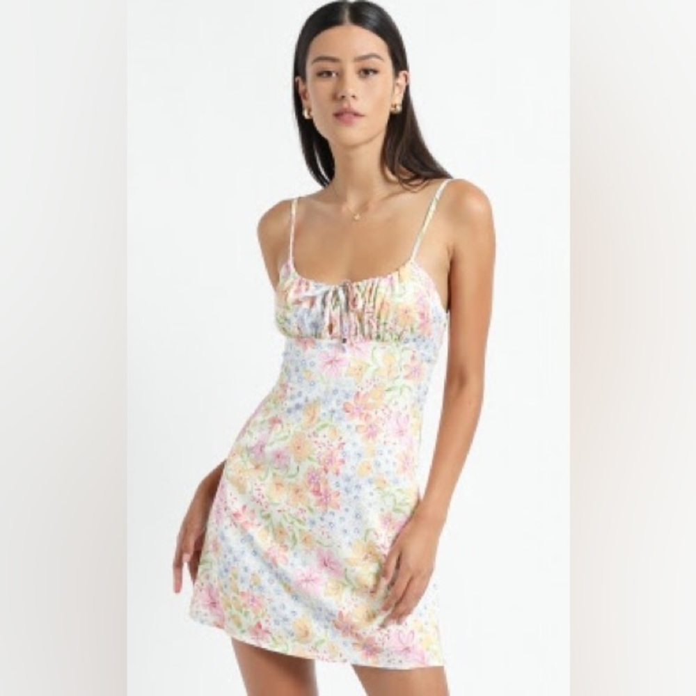 Showpo Floral Satin Mini Dress